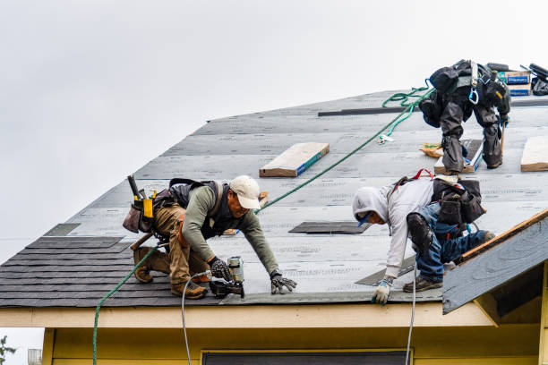 Professional Gutter Installation technician working in Yadkinville, NC